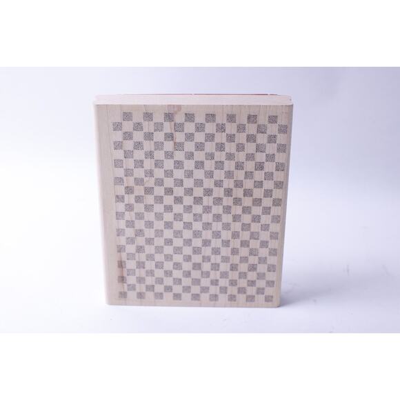 Checkered Texture, Message Stamp, 6", Wooden, Rubber, Card Making - Picture 1 of 3